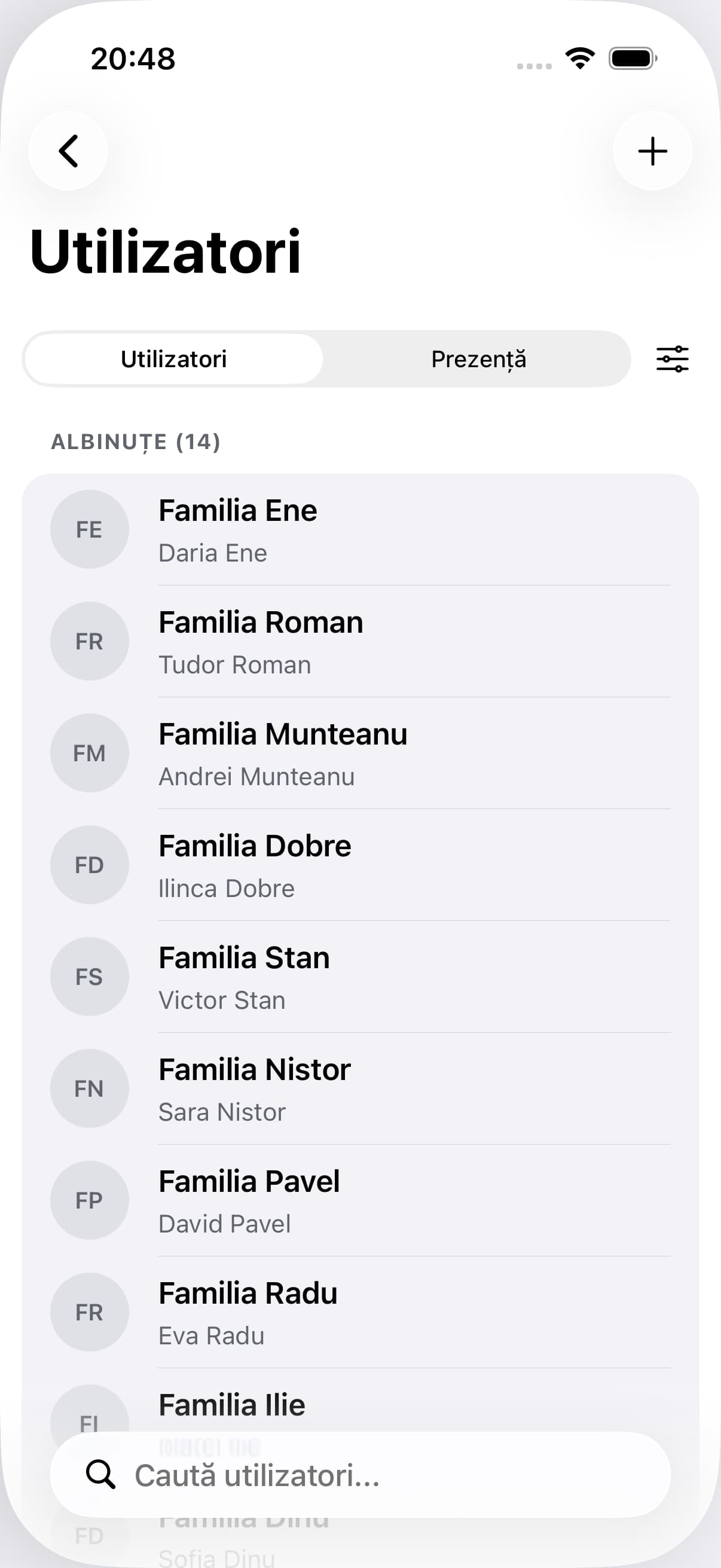 Conducere · iOS. Organizarea grupelor, familiilor și accesului.