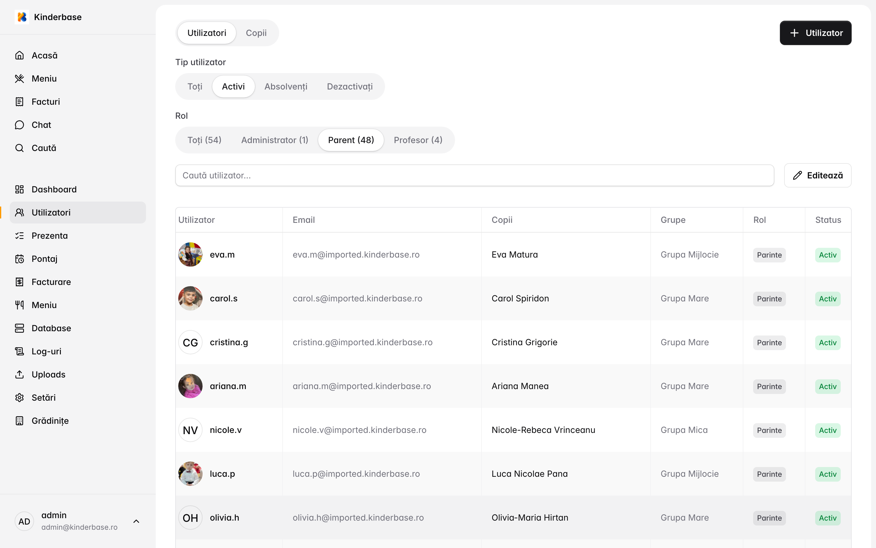 Panou de administrare